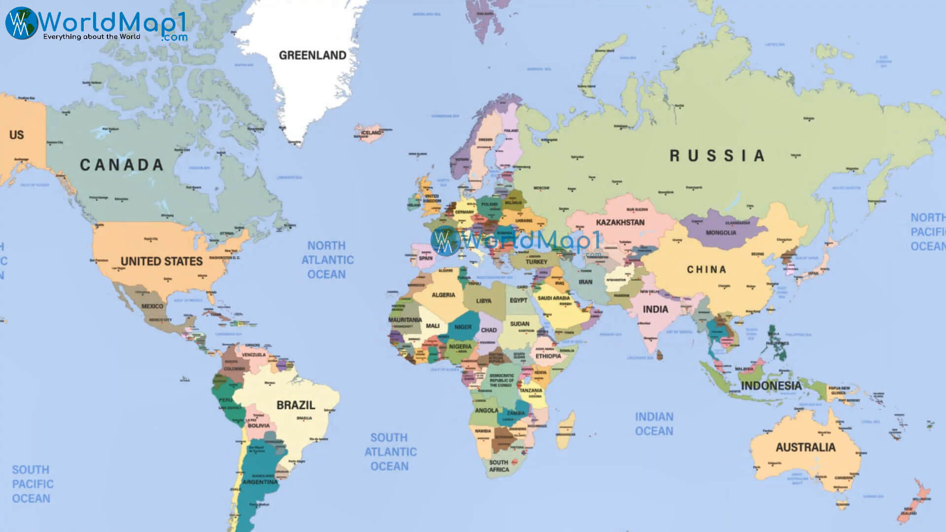 Carte des frontières internationales des pays du monde